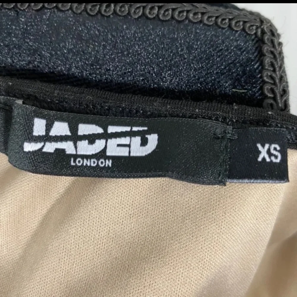 JADED LONDON Mesh Crop Bralette Rave Festival Bra Buckles Logo Straps Black XS - Picture 7 of 7